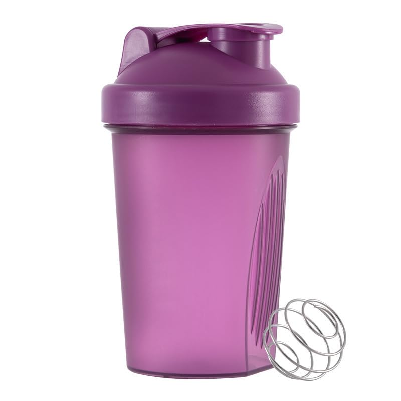 Protein Shaker Bottle 400ml, with Stainless Steel Wire Ball, Leakproof, BPA-Free & Dishwasher Safe, Mix Protein Powder, Pre-Workout & Shakes Smoothly for Gym, Running & Sports