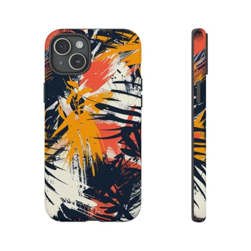 Coque de protection rigide mate pour iPhone 15 Plus Orange finition luxe