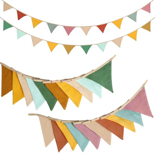 Alaoo Bandierine Colorate, 2PCS Bandierine per Cameretta dei Bambini, Feste Striscione Bandiere Decorazioni, per Compleanno,Festa Nozze,Interne Esterna Decorazione