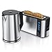 Produktbild Arendo - Wasserkocher mit Toaster SET, Edelstahl Silber Wasserkocher 1,5L 40° - 100°C Warmhaltefunktion Toaster 2 Scheiben Display 6 Bräunungsgrade Brötchaufsatz