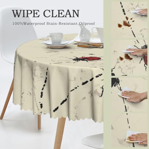 Nappe ronde lavable 152 cm en polyester résistant pour banquet