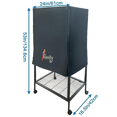 Image of Easily Bird Cage Cover Good Night Birdcage Cover Black-Out cage Cover Durable Waterproof Material (Black)