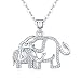 Produktbild Elefanten Halskette, 925 Sterling Silber Zirkonia Anhänger, Schmuck Geschenke zum Muttertag