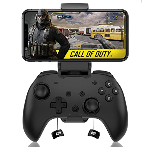 Arvin Game Controller For Iphone/Ipad/Ios/Android/Tablet/Switch Controller Gamepad For Call Of Duty Mobile, Apex Legends, Genshin Impact, Wireless Gaming Joystick With Phone Clip/Back Button/Turbo #TOP25