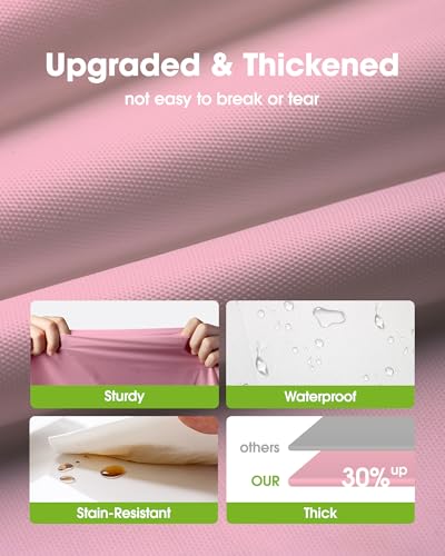 Image of Pureegg Plastic Table Cloth Disposable 6 Pack, 54 x 108 Inch, Pink | Easter Party, Valentines Day, Mothers Day, Waterproof, Pink, Tablecloth