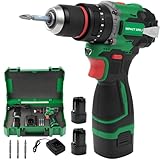 Akku-Schlagbohrschrauber (Li-Ion, 16.8V, 50 Nm, 20+2 Stufen, LED, Bohr-Ø Holz max: 19 mm, Bohr-Ø Stahl max: 10 mm, inkl. 2x 2.0Ah Akku, Ladegerät & 3 Schraubendreherbits)
