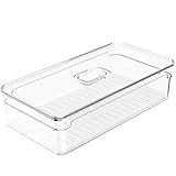 OU, OF200NT, Organizador de Geladeira Empilhável 2.8L Clear Fresh com Respiradouro Frutas Legumes Vegetais, cor Natural, Polipropileno