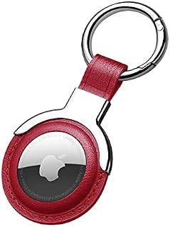 Sichy PU Leather Case for Apple AirTags Case Keychain Air tag Holder Airtag Keyring Cases Air Tags Protective Cover Airtag Key Chain Loop Holders for Luggage Dog Cat Pet Collar