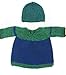 KSS Handmade KSS Blue/Green Pullover Baby weater with a Hat (9 Months) SET-010