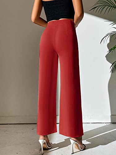 Image of Shasmi Women's Dress Pants Stretchy Work Slacks Business Casual Office Bootcut Leg Elastic Waist Regular Fit Plazzo Trouser Pant (Pant 65)