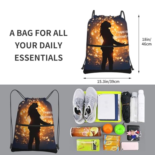 Drawstring Backpack Water Resistant String Bag Light up my life silhouette Sports Sackpack Gym Sack for Men Women3