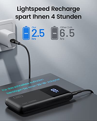 Iniu Powerbank mit 45W Schnellladung und LED-Display, 15000mAh