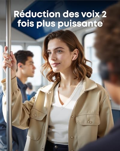 Soundcore Liberty 5 by Anker Écouteurs sans Fil Bluetooth avec Réduction de Bruit, Réduction de Voix 2X Plus Puissante, ANC en Temps Réel, Charge Rapide, Dolby Audio, Appels Clairs avec IA et 6 Mics