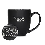 Rico Industries MiLB Baseball Rochester Red Wings Standard 15oz Laser Engraved Matte Black Ceramic Bistro Mug - For Hot or Cold Drinks