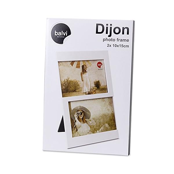 balvi Fotorahmen Dijon Weiß Fassungsvermögen: 2 Fotos mit den Abmessungen 10 x 15 cm Fotorahmen Tisch – Bild 3