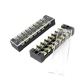 Saim Terminal Block 8 Position Double Row Screw Terminal Wire Barrier Strip 600V 25A 2 Pcs