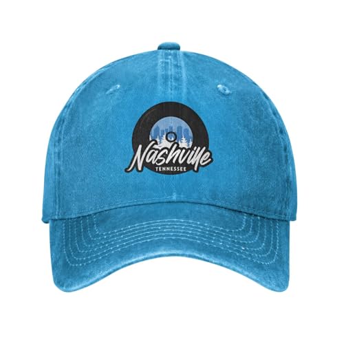Tennessee Cute Baseball Hats for Men Nashville Blue