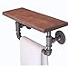 Soportes De Tubería Industrial con Toallero, Estantes De Pared Flotante De Madera Maciza De 15.7 Pulgadas, Estante para Tubería Montado En La Pared Y Toallero Rústico