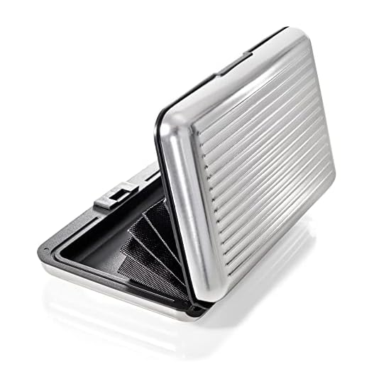 VALLET® Kreditkartenetui aus Aluminium für Damen & Herren | blockiert RFID & NFC | für Kreditkarten Personalausweis EC-Karten | Kartenetui Kartenhülle Karten Portemonnaie Etuis | Silber