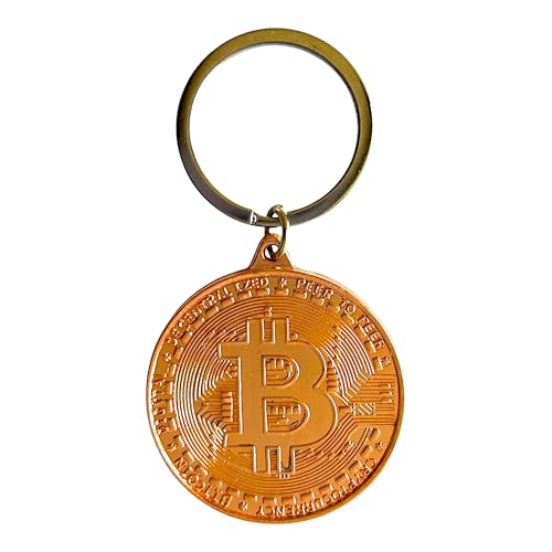 ビットコイン キーホルダー BTC レプリカ コイン ストラップ キーチェーン 仮想通貨 暗号資産 Bitcoin メダル 開運グッズ 金運 記念硬貨 鍵用 バッグ用 キーリング ブロックチェーン サトシナカモト Satoshi Nakamoto コレクシ