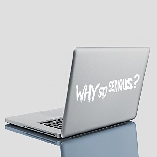 Slaf Ltd. (16" X 4") Glowing Vinyl Car Window Decal Joker Quote Why So Serious? / Glow In Dark Scarry Saying Sticker/Luminescent Text Mural #TOP1