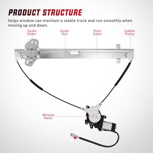 Image of Nilight Power Window Regulator with Motor Assembly Replacement for Honda CR-V 2002 2003 2004 2005 2006, Front Passenger Side, 741-303
