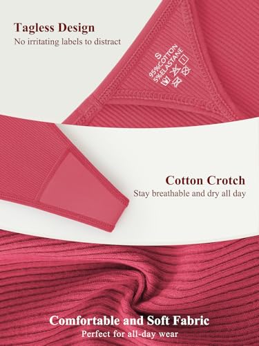 Image of Cotton Thongs for Women G-String Breathable Underwear Low Rise T-back Panties Comfortable Stretch 6 Pack