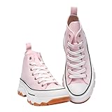 Nexsus Plus Ladies Women Chunky Sole Lace Up High Top Casual (Light Pink, UK Footwear Size System, Adult, Women, Numeric, Medium, 6)