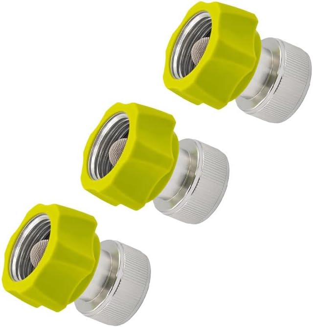 MINGOU （1/2/3） Pack Garden Hose to Pressure Washer Adapter 3/4" Female Water Inlet Fitting Parts Compatible with SPX Series Pressure Washers (Green*3)