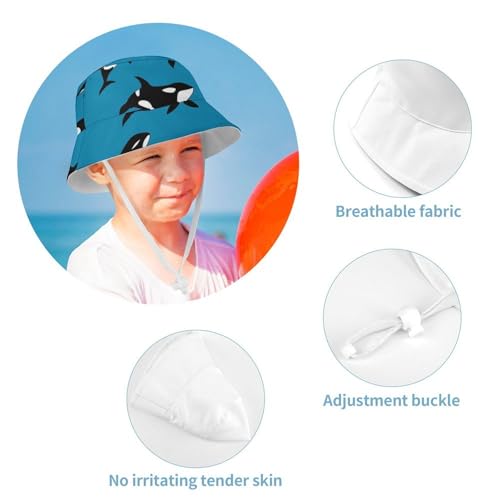 Killer Whale SwimmingChildren's Bucket Hat for Boys and Girls, Breathable Summer Beach Hat52cm4