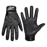HANDLANDY Baseball Batting Gloves for Adult Youth, Grip Breathable Softball Batting Gloves Fit Men Kids Boys Girls (Raven Black-Adult, Adult Medium)