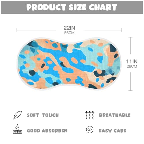 2 Pack Baby Burp Cloths, Soft Absorbent Burping Cloths for Babies, Cotton Milk Spit Up Rags, Large Size for Newborns, Baby Boys and Girls (Blue Leopard Print)4