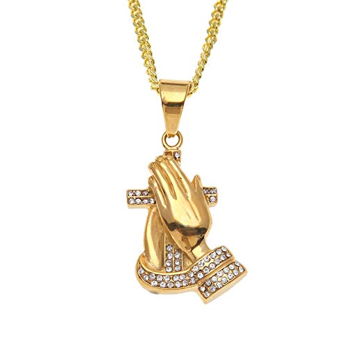 Collier hip hop iced out en acier robuste avec strass scintillants double rangée
