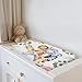 Jungle Animals Changing Pad Covers for Baby Girl Boy Zoo African Safari Tropical Floral Leaves Fitted Changing Table Cover Mats Lion Giraffe Elephant Hippo Soft Diaper Change Table Sheets 32''×16''