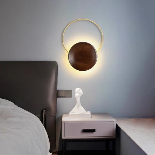 Aplique de pared madera moderno con instalación de cable interior para pasillos 3