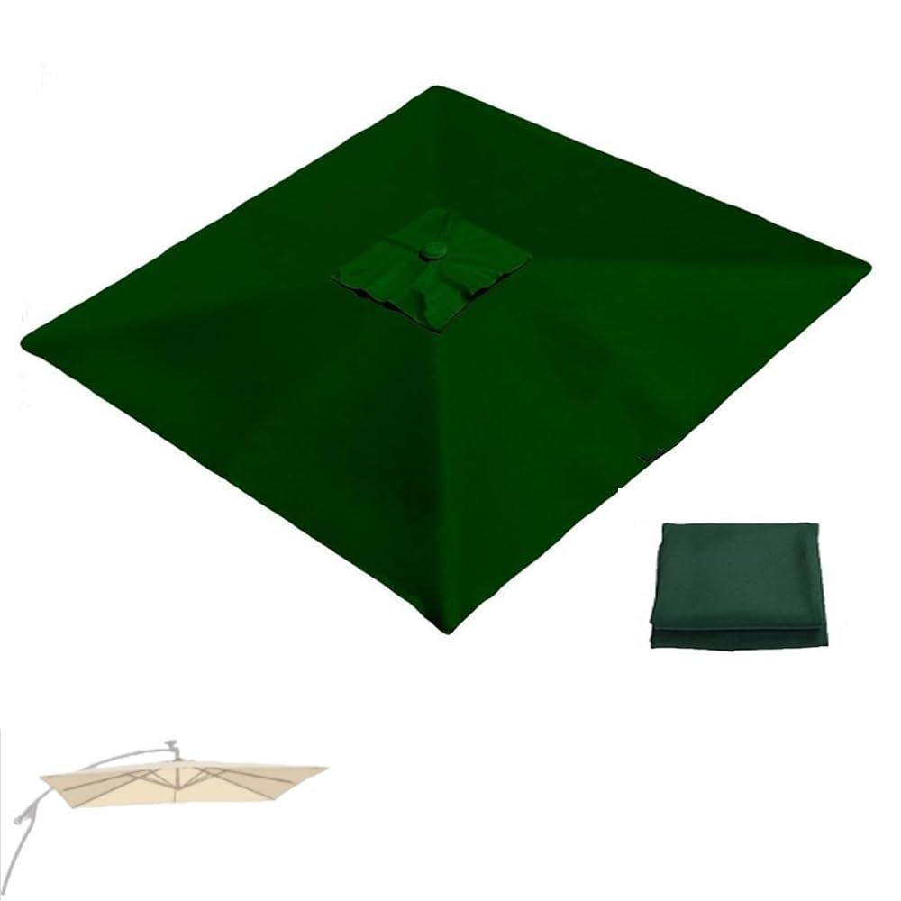 Fjqfhh Green Garden Parasol, Replacement Canopy Square Offset Umbrella(,2.5X2.5m/8.2X8.2ft)