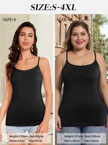 Womens Tank Tops Adjustable Strap Camisole with Built in Padded Bra Vest Sleeveless Layer Top 1/2/3 Packs4