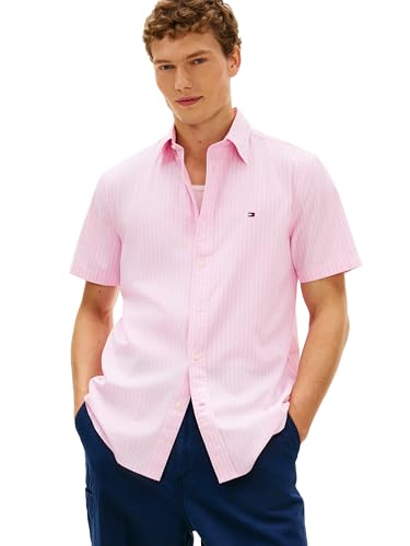 Image of Tommy Hilfiger Men's Short Sleeve Poplin Shirts in Regular Fit, Men's Button Down Shirts