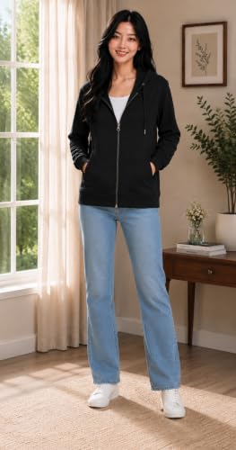 Image of ADBUCKS Women's Cotton Winter Jacket Sweatshirts Casual Drawstring Clothes Zip Up Hoodie With Front Pocket Ii Womens Hoodies Ii Womens Jacket Ii Winter Sweater Hoodie For Women & Girls
