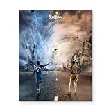 Sunwes Basketball Wall Art Canvas – Fantasy Finals Storm vs Fire Poster, Stretched Canvas Ready to Hang Cinematic Sports Decor for Game Room, Man Cave, 8x10 Inch