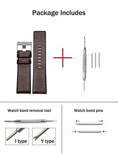 Calfskin Leather Watch Band Suitable for Men's Diesel Watches