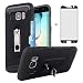 Samsung Galaxy S7 Edge Wallet Phone Case with Friendly Tempered Glass Screen Protector Credit Card Holder Kickstand Full Body Protective Cell Accessories for Glaxay S7edge S 7 Plus GS7 7s 7edge Women