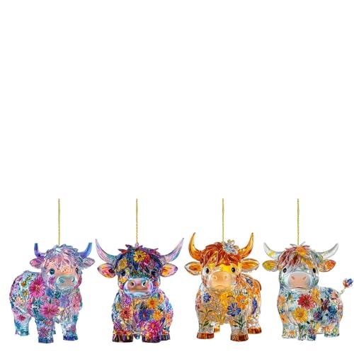 Highland Kuh Weihnachtskugel aus Acryl Christbaumschmuck Lustig -...