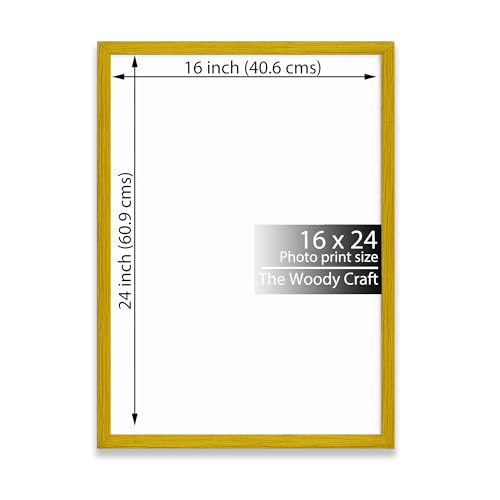 Image of Photo Frame 16x24 | Yellow Photo Frame For Wall | Rustic Wall Frame | Wooden Photo Frame For Living Room | Smart Big Photo Frames For Wall | Ideal Empty Frames For Wall Decor