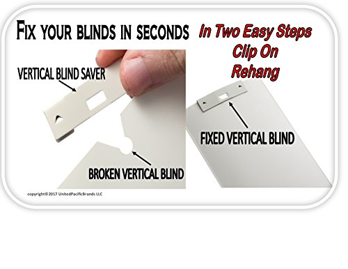 GMA Group Vertical Blind Repair Clips with Curved Vane Saver for Window Blinds, Fixes Broken Tabs and Window Blinds Replacement Slats (Silver(Zinc), 15 Pack)