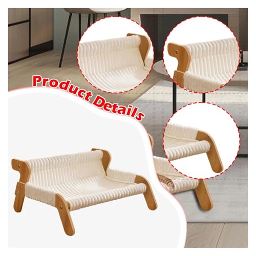 Hamac for chat lit surélevé en bois coussin de chaise longue - 3