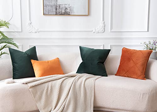 Image of JUSPURBET 26x26 Decorative Velvet Throw Pillow Covers Set of 2,Army Green | Cozy Soft Cushion Covers Cases with Hidden Zipper for Couch Sofa Bed Living Room Bedroom Christmas Decor