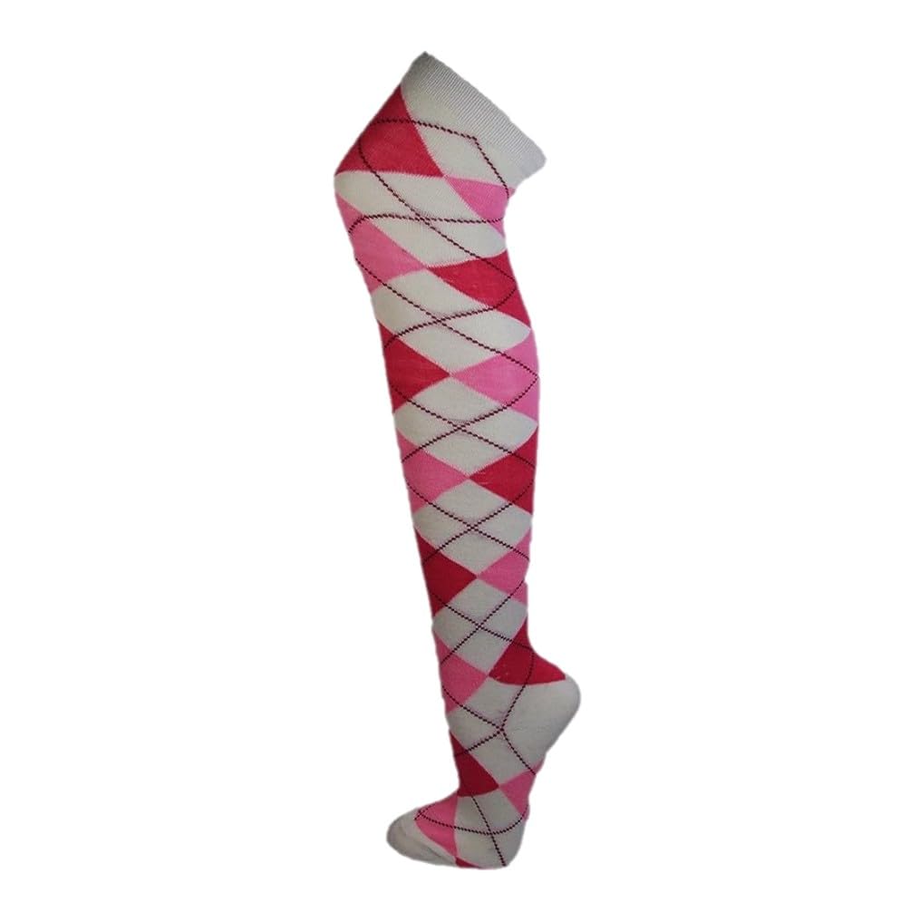 COUVER Women Argyle Thigh High Socks