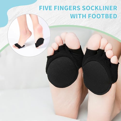 Image of SooGree 2Pairs Toe Topper Half Socks - Ball of Foot Cushions, Forefoot Pads for Women No Show Socks