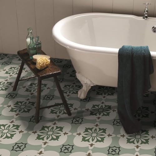 Alwayspon Tile Sticker, 12Px30cm/12inch Self adhesive Stick on Tiles Transfer Sticker for Bathroom Kitchen, Splashback, Peel and Stick Vinyl Flooring Wall Tiles Sticker, Sage Green